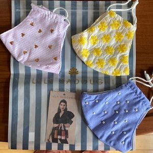 Lele Sadoughi set of 3 Face Masks NWT